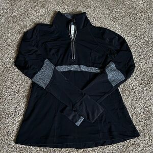 Black Lululemon half zip with gray details